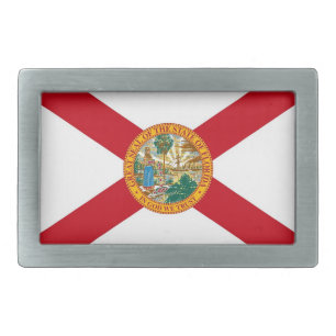 Belt Buckle with Flag of Florida State