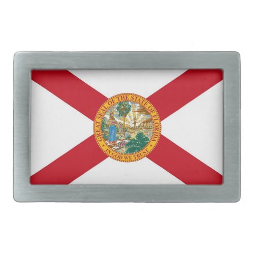 Belt Buckle with Flag of Florida State