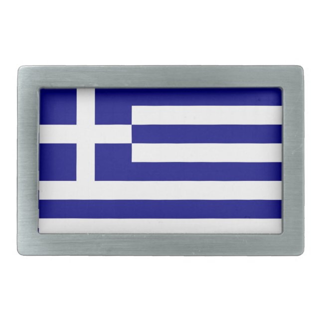 Belt Buckle with Flag of Greece (Front)
