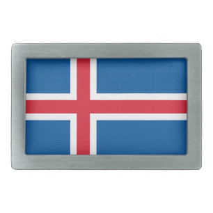 Belt Buckle with Flag of Iceland
