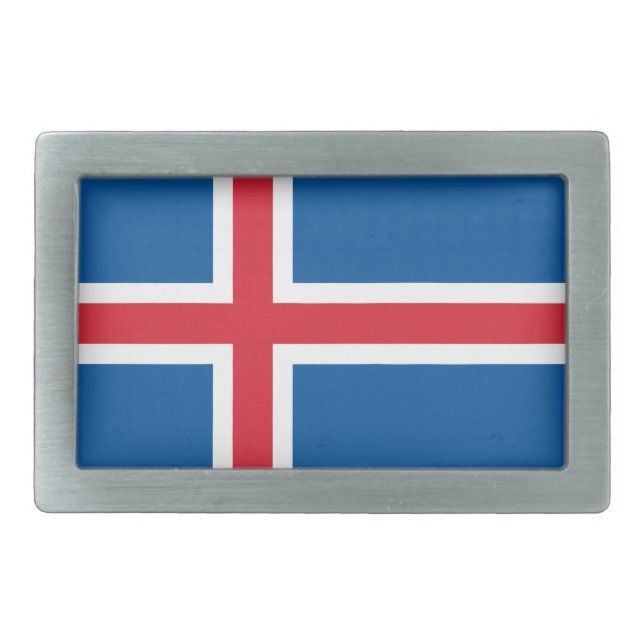 Belt Buckle with Flag of Iceland (Front)