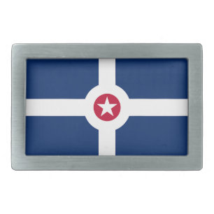 Belt Buckle with Flag of Indianapolis City, USA