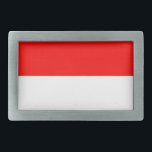 Belt Buckle with Flag of Indonesia<br><div class="desc">Show off your love for Indonesia with this bold and patriotic belt buckle featuring the iconic national flag! This striking belt buckle showcases the simple yet powerful design of the Indonesian flag, with its vivid red top half symbolizing courage and its pure white lower half representing integrity. The clean lines...</div>