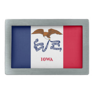 Belt Buckle with Flag of Iowa State