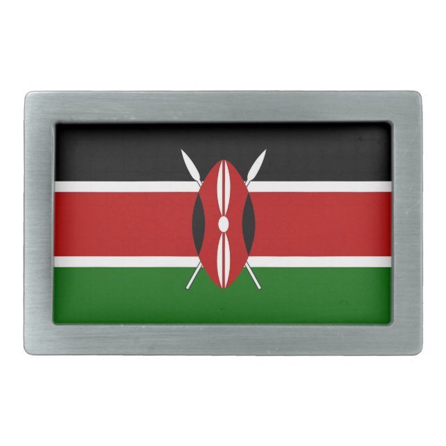 Belt Buckle with Flag of Kenya (Front)