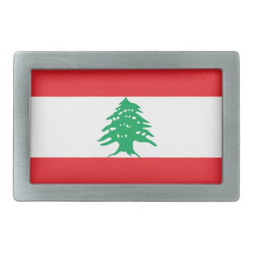 Belt Buckle with Flag of Lebanon