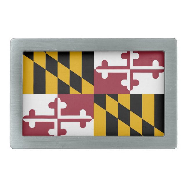 Belt Buckle with Flag of Maryland State (Front)