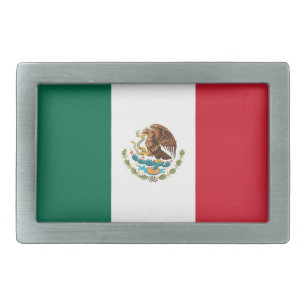 Belt Buckle with Flag of Mexico