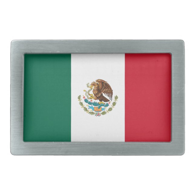 Belt Buckle with Flag of Mexico (Front)