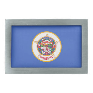 Belt Buckle with Flag of Minnesota State