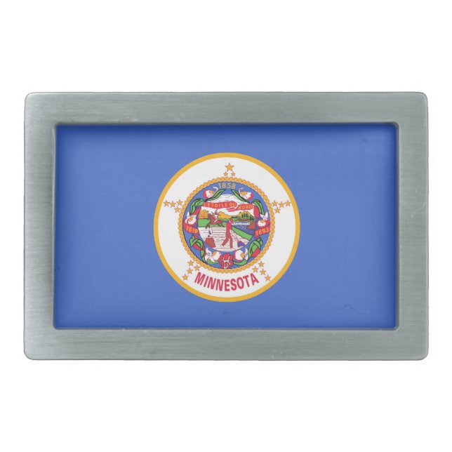 Belt Buckle with Flag of Minnesota State (Front)