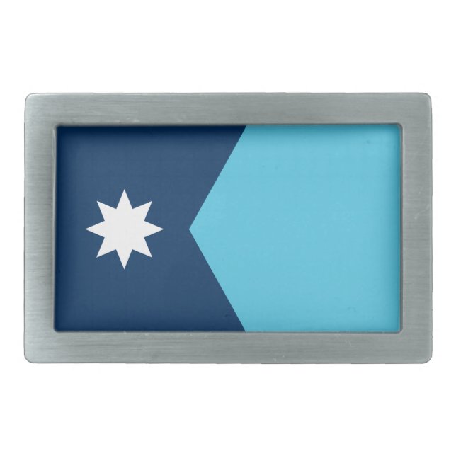 Belt Buckle with Flag of Minnesota, USA (Front)