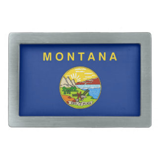 Belt Buckle with Flag of Montana State