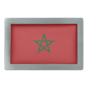 Belt Buckle with Flag of Morocco