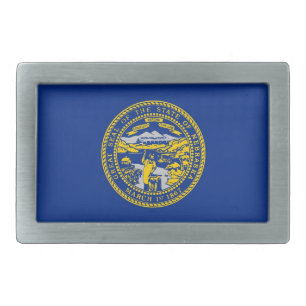 Belt Buckle with Flag of Nebraska State