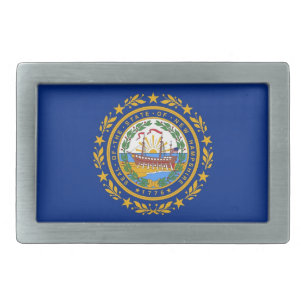Belt Buckle with Flag of New Hampshire State