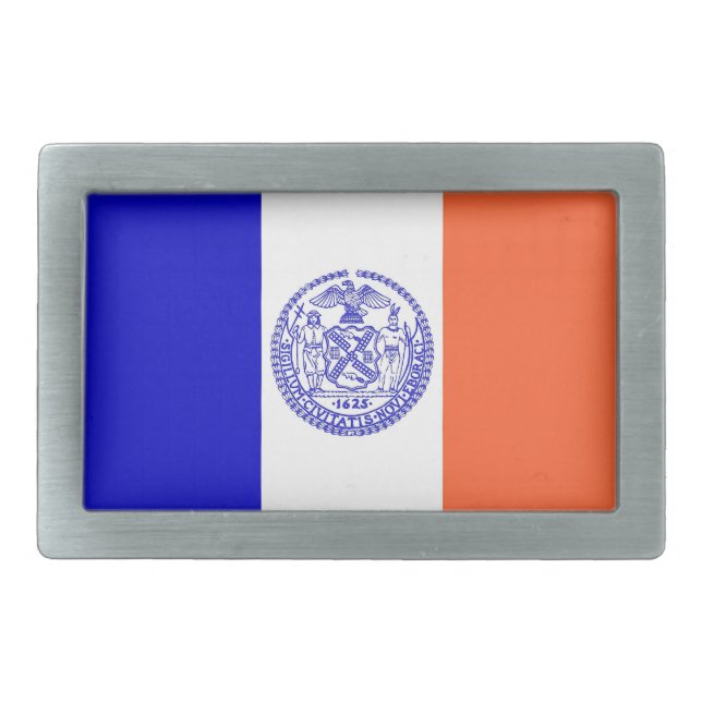 Belt Buckle with Flag of New York City (Front)
