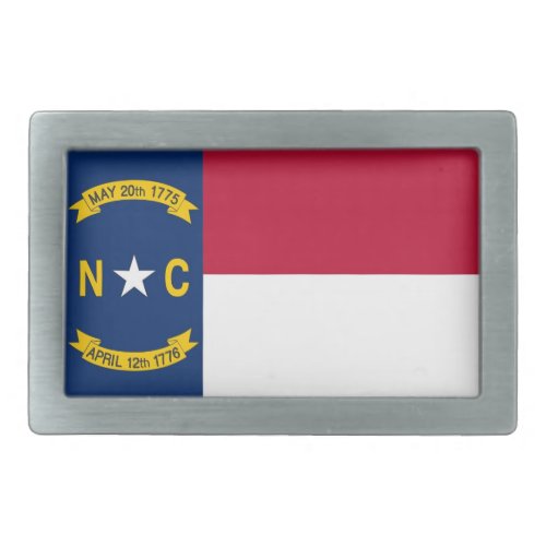 Belt Buckle with Flag of North Carolina State