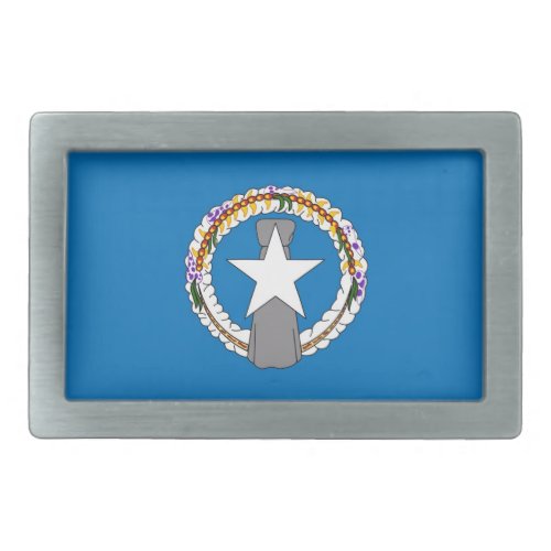 Belt Buckle with Flag of Northern Mariana Islands
