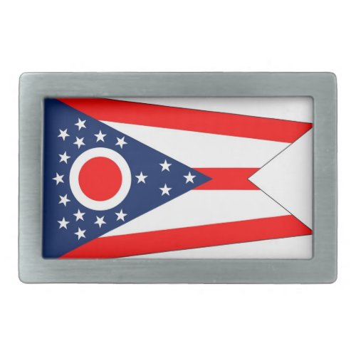 Belt Buckle with Flag of Ohio State