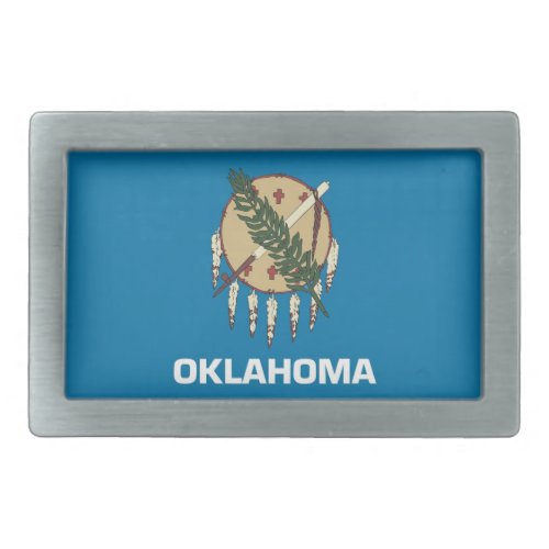 Belt Buckle with Flag of Oklahoma State