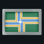 Belt Buckle with Flag of Portland City, USA<br><div class="desc">Add a unique touch of Portland pride to your wardrobe with our exclusive belt buckle featuring the flag of Portland! Crafted with meticulous attention to detail, this belt buckle is more than just a functional accessory; it’s a celebration of Portland’s vibrant character and cultural identity. The eye-catching design prominently displays...</div>