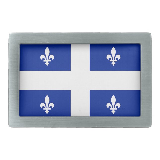 Belt Buckle with Flag of Quebec, Canada (Front)