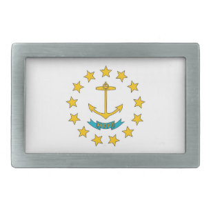 Belt Buckle with Flag of Rhode Island State