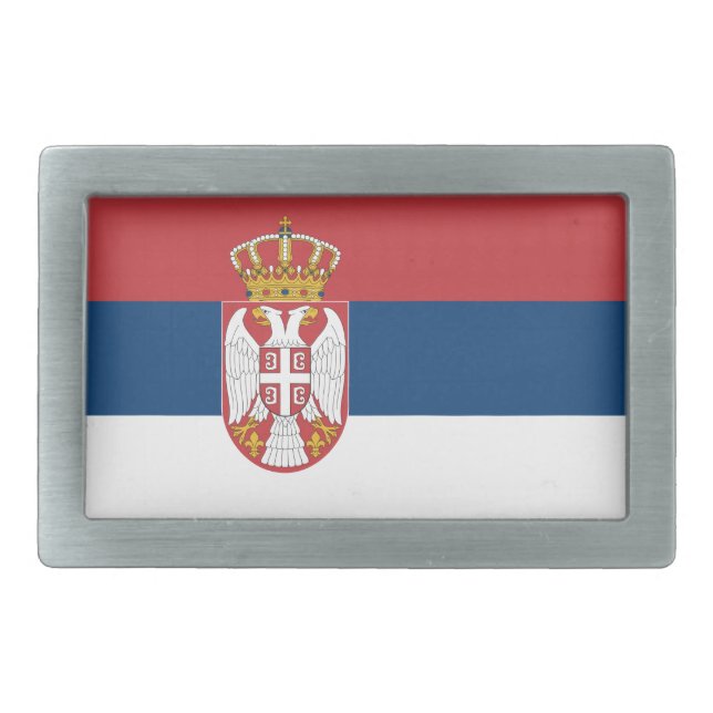 Belt Buckle with Flag of Serbia (Front)