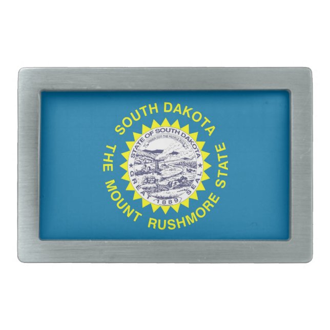 Belt Buckle with Flag of South Dakota State (Front)