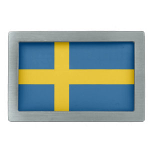 Belt Buckle with Flag of Sweden