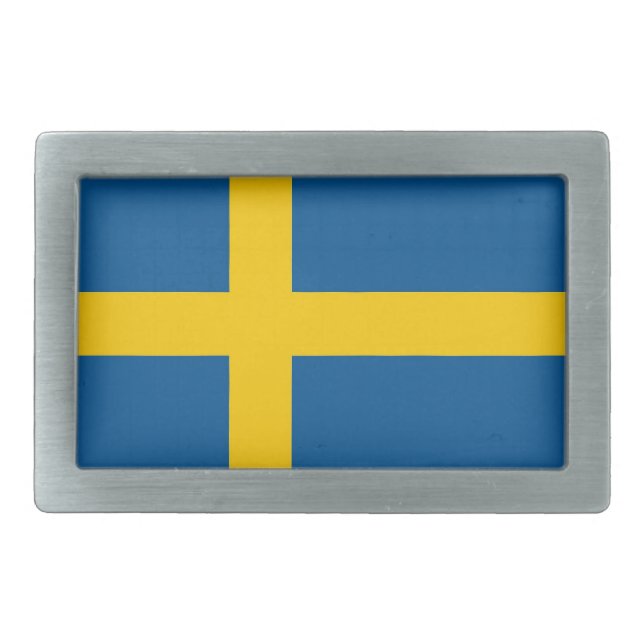 Belt Buckle with Flag of Sweden (Front)