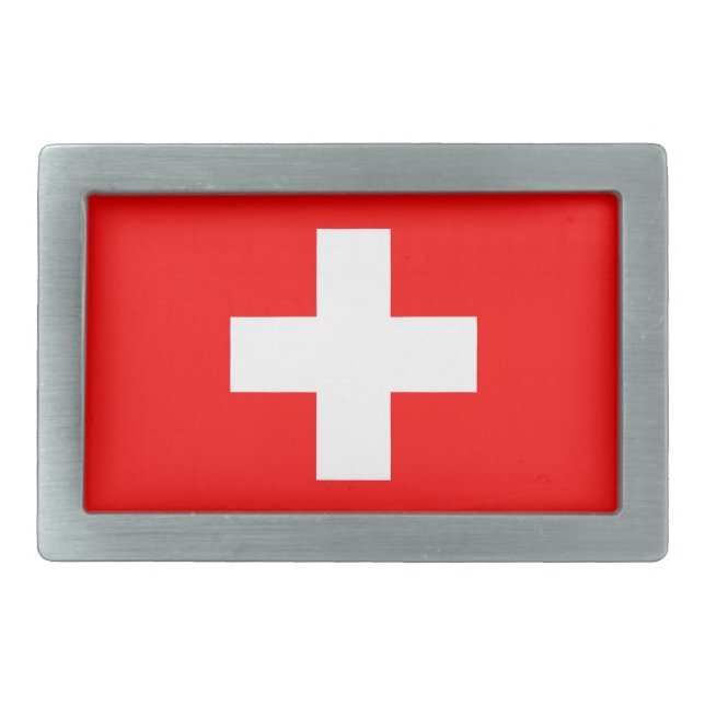 Belt Buckle with Flag of Switzerland (Front)