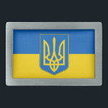 Belt Buckle with Flag of Ukraine<br><div class="desc">Elegant Belt Buckle with Flag of Ukraine with coat of arms. This product its customizable.</div>