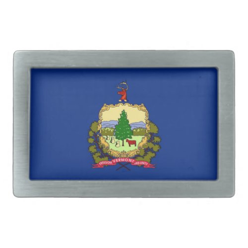 Belt Buckle with Flag of Vermont State