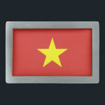 Belt Buckle with Flag of Vietnam<br><div class="desc">Add a touch of Vietnamese pride to your wardrobe with our exclusive belt buckle featuring the flag of Vietnam! This stylish accessory proudly showcases the vibrant design of the Vietnamese flag. The buckle prominently displays the red background with a large yellow star in the center, symbolizing the unity of the...</div>