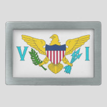 Belt Buckle with Flag of Virgin Islands