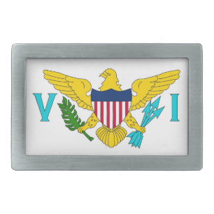 Belt Buckle with Flag of Virgin Islands