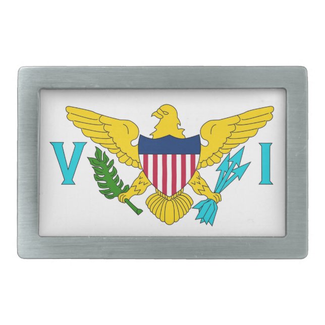 Belt Buckle with Flag of Virgin Islands (Front)