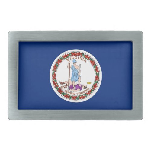 Belt Buckle with Flag of Virginia State