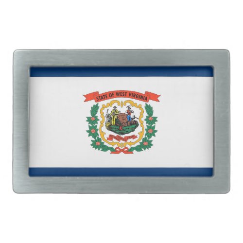 Belt Buckle with Flag of West Virginia State