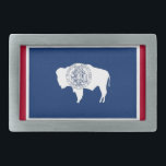 Belt Buckle with Flag of Wyoming State<br><div class="desc">Add a touch of Wyoming pride to your accessories with our exclusive belt buckle featuring the flag of Wyoming! Crafted with meticulous attention to detail, this belt buckle is more than just a functional item; it’s a celebration of Wyoming’s heritage and cultural pride. The striking design prominently displays the iconic...</div>