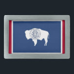 Belt Buckle with Flag of Wyoming State<br><div class="desc">Elegant Belt Buckle with Flag of Wyoming. United States of America. This product its customizable.</div>