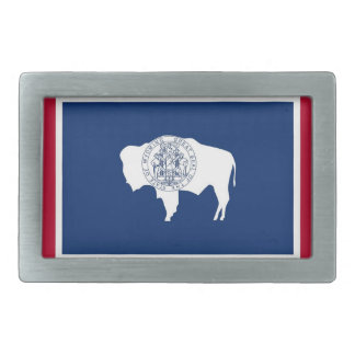 Belt Buckle with Flag of Wyoming State