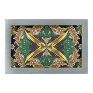 Belt Buckle with Jamaican Colors Design