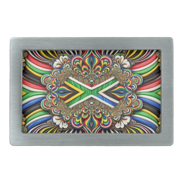 Belt Buckle with South African Colors Design (Front)