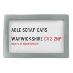 ABLE SCRAP CARS  WARWICKSHIRE  Belt Buckles