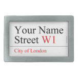 Your Name Street  Belt Buckles