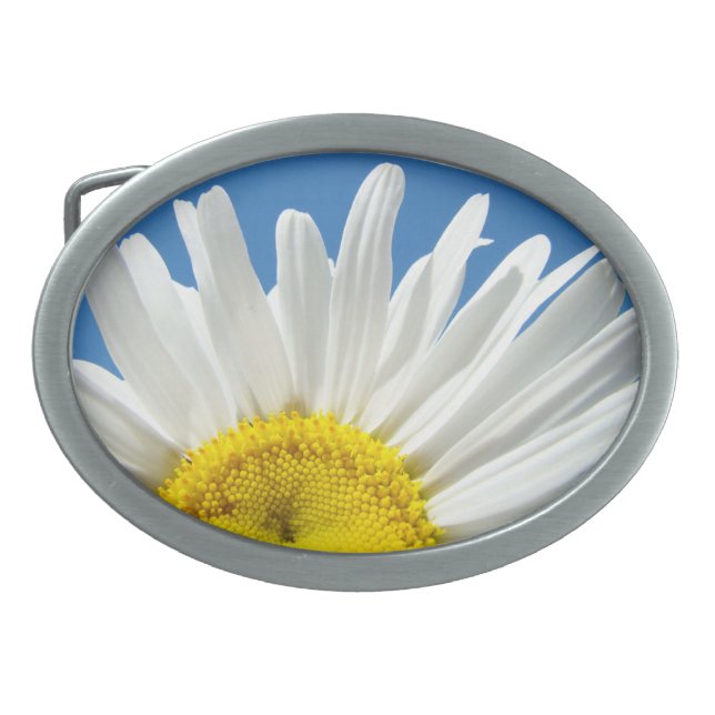 Belt Buckles custom White Daisy Flower Designer (Front)