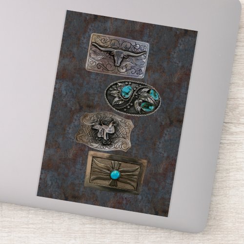 Belt Buckles on Corroded Steel Sticker